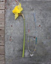 Load image into Gallery viewer, Daffodil Necklace #1: Periwinkle and Antique African Seed Bead Necklace
