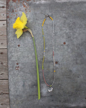 Load image into Gallery viewer, Daffodil Necklace #4: Periwinkle and Antique African Seed Bead Necklace
