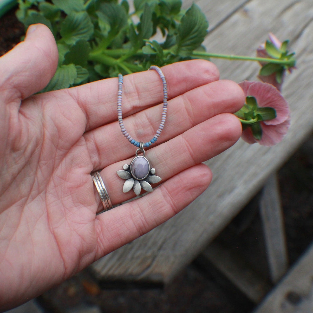 Willow Creek Jasper Purple Seedling Necklace