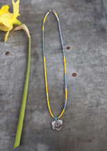 Load image into Gallery viewer, Daffodil Necklace #6: Periwinkle and Antique African Seed Bead Necklace
