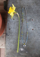 Load image into Gallery viewer, Daffodil Necklace #7: Periwinkle and Antique African Seed Bead Necklace
