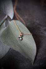 Load image into Gallery viewer, 4mm Rose Cut Montana Sapphire Necklace in 14k Gold Fill on Gold Cable Chain
