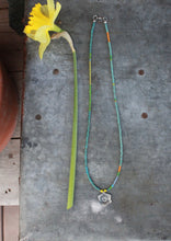 Load image into Gallery viewer, Daffodil Necklace #8: Periwinkle and Antique African Seed Bead Necklace
