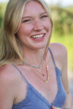 Load image into Gallery viewer, Lumiere Necklace in light blue seed beads - 14k Gold Fill - extends 16-18"