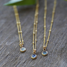 Load image into Gallery viewer, Light Blue 6mm rose cut Montana Sapphire Necklace in 14k Gold Fill