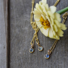 Load image into Gallery viewer, Light Blue 6mm rose cut Montana Sapphire Necklace in 14k Gold Fill