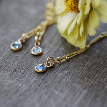 Load image into Gallery viewer, Brightest Blue 6mm rose cut Montana Sapphire Necklace in 14k Gold Fill