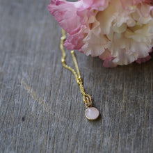Load image into Gallery viewer, Rose Quartz Necklace in 14k Gold FIll - 6mm round on bead chain - Love and Compassion