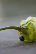 Load image into Gallery viewer, Malachite Necklace in 14k Gold FIll - 6mm round on bead chain - personal growth & transformation