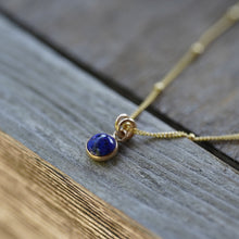 Load image into Gallery viewer, Lapis Lazuli Necklace in 14k Gold FIll - 6mm round on bead chain - Truth and Insight