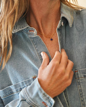 Load image into Gallery viewer, Lapis Lazuli Necklace in 14k Gold FIll - 6mm round on bead chain - Truth and Insight