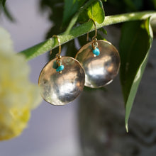 Load image into Gallery viewer, Golden Dip Earrings - 14k Gold Fill Scoops with Turquoise