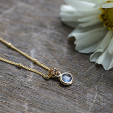 Load image into Gallery viewer, Blue Blue it's almost Purple 6mm rose cut Montana Sapphire Necklace in 14k Gold Fill