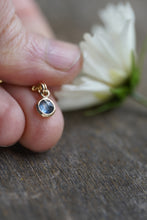 Load image into Gallery viewer, Blue Blue it's almost Purple 6mm rose cut Montana Sapphire Necklace in 14k Gold Fill