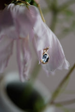 Load image into Gallery viewer, Dark Blue with dark inclusion 6mm rose cut Montana Sapphire Necklace in 14k Gold Fill