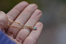 Load image into Gallery viewer, Dark Blue with dark inclusion 6mm rose cut Montana Sapphire Necklace in 14k Gold Fill