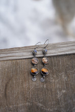 Load image into Gallery viewer, Montana Agate Danglers with Labradorite teenies