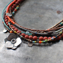 Load image into Gallery viewer, Wildflower Woman Necklace: Terra-Cotta Spring Series #1 with Orange!
