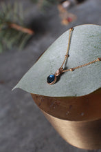 Load image into Gallery viewer, 6mm Rosecut Montana Sapphire Necklace in 14k Gold Fill on Gold Bead Cable Chain
