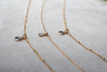 Load image into Gallery viewer, Very Light Gray Green 4mm Rose Cut Montana Sapphire Necklace in 14k Gold Fill - OOAK - #2