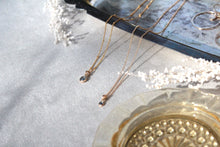 Load image into Gallery viewer, Very Light Gray Green 4mm Rose Cut Montana Sapphire Necklace in 14k Gold Fill - OOAK - #2