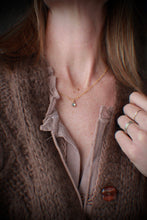 Load image into Gallery viewer, #3 Light Gray Green 6mm Rosecut Montana Sapphire Necklace in 14k Gold Fill - OOAK