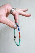 Load image into Gallery viewer, Just Add Sun: A Coral, Turquoise, and Lapis Lazuli bracelet in Sterling Silver
