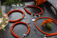 Load image into Gallery viewer, "No Bad Days in Orange"- A Tiny Spark Necklace, adjustable 15-17" OOAK