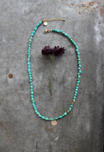 Load image into Gallery viewer, Emerald Valley Nugget Turquoise Necklace with 14k Gold Fill Tiny Spark