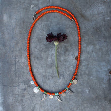 Load image into Gallery viewer, "No Bad Days in Orange"- A Sterling Silver Charm Necklace at 20"