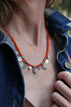 Load image into Gallery viewer, "No Bad Days in Orange"- A Sterling Silver Charm Necklace at 20"