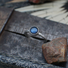 Load image into Gallery viewer, Alchemy Ring - size 7 Labradorite Round Fatty Stacker