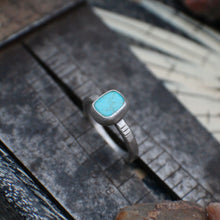 Load image into Gallery viewer, Alchemy Ring - size 6.5 Turquoise Rectangle Fatty Stacker