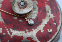 Load image into Gallery viewer, #3 Light Gray Green 6mm Rosecut Montana Sapphire Necklace in 14k Gold Fill - OOAK