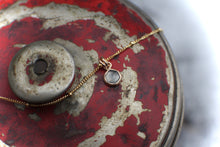Load image into Gallery viewer, #3 Light Gray Green 6mm Rosecut Montana Sapphire Necklace in 14k Gold Fill - OOAK