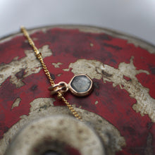 Load image into Gallery viewer, #3 Light Gray Green 6mm Rosecut Montana Sapphire Necklace in 14k Gold Fill - OOAK