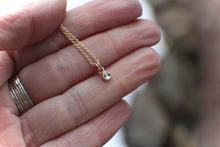 Load image into Gallery viewer, Very Light Gray Green 4mm Rose Cut Montana Sapphire Necklace in 14k Gold Fill - OOAK - #4