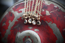 Load image into Gallery viewer, Very Light Gray Green 4mm Rose Cut Montana Sapphire Necklace in 14k Gold Fill - OOAK - #1