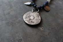 Load image into Gallery viewer, Birdsong Beaded Necklace with Lapis, Coral, and Antique African Trade Beads.