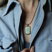 Load image into Gallery viewer, Variscite Large Rectangle Pendant on 18" rope chain