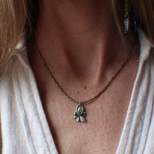 Load image into Gallery viewer, Seedling Necklace in Green Kyanite - 18" on gold seed beads