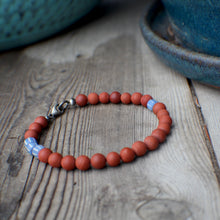 Load image into Gallery viewer, Gardener's Palette #4 - Terra Cotta Poppy Jasper & light blue stripes!