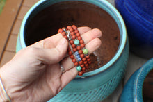 Load image into Gallery viewer, Gardener's Palette #4 - Terra Cotta Poppy Jasper & light blue stripes!