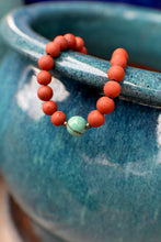 Load image into Gallery viewer, Gardener's Palette #2 - Terra Cotta Poppy Jasper & Teal Chrysocolla 7.5" Bracelet