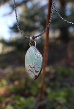 Load image into Gallery viewer, Spring Variscite Pendant #2 - Marquis Shape on 18" reverse rope chain with 14k Gold Fill