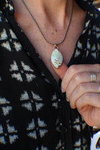 Load image into Gallery viewer, Spring Variscite Pendant #2 - Marquis Shape on 18" reverse rope chain with 14k Gold Fill