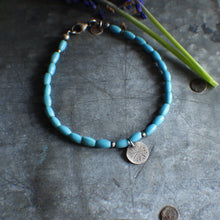 Load image into Gallery viewer, Bohemian Beaded SINGLE: 8" Tiny Spark Charm with Azure Blue African Beads!