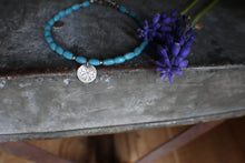 Load image into Gallery viewer, Bohemian Beaded SINGLE: 8" Tiny Spark Charm with Azure Blue African Beads!
