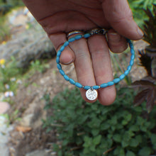 Load image into Gallery viewer, Bohemian Beaded SINGLE: 8" Tiny Spark Charm with Azure Blue African Beads!