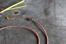Load image into Gallery viewer, Dusty Rose Bitty Bead Lumiere Necklace in GOLD - adjustable from 16-18"
